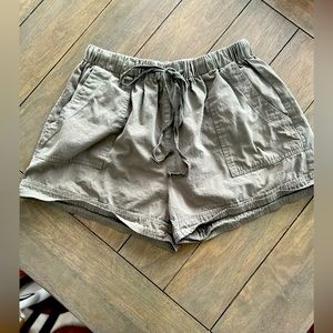Green drawstring shorts